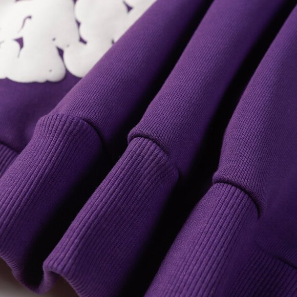 Denim Tears Kapok Purple Embossed Print Hooded Cotton Sweatshirt - Picture 6 of 8